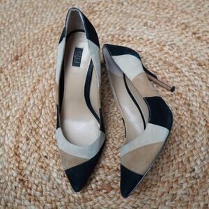 G.I.L.I. Suede Colorblock Pointed Heels Size 8